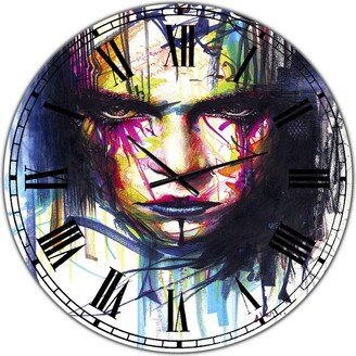 Designart Colorful Gazing Man Large Modern Wall Clock - 36 x 36