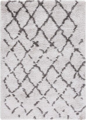 Flokati Shag FLK981 Power Loomed Area Rug - Silver/Charcoal