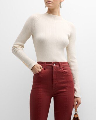 Kassandra Ribbed Mock-Neck Sweater