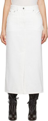 White Rona Denim Maxi Skirt