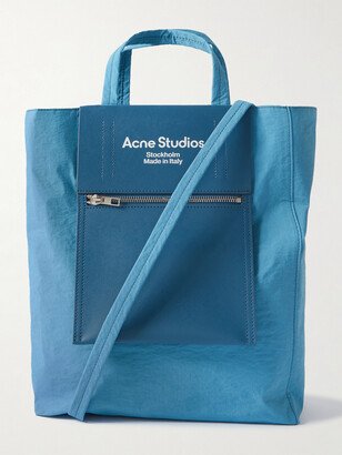 Shell and Printed Leather Tote Bag