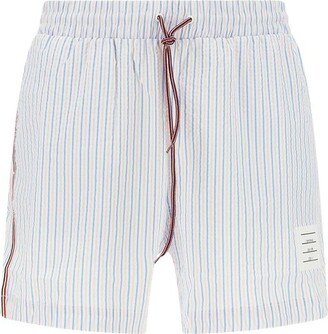 Striped Drawstring Swim Shorts-AA