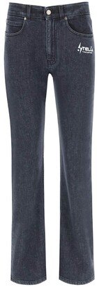 Logo Printed Straight Leg Jeans-AC