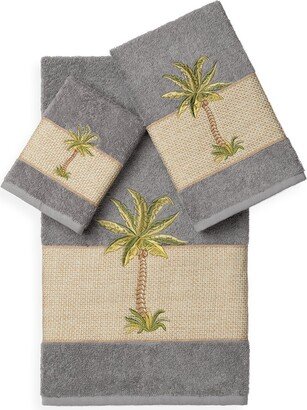 Turkish Cotton Colton 3Pc Embellished Towel Set-AB