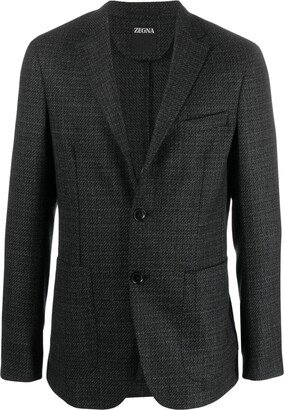 Single-Breasted Wool Blazer-AX