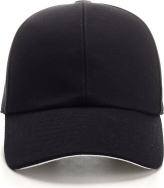 Baseball Cap In Black Canvas