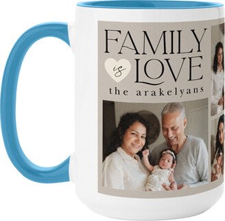 Mugs: Family Is Love Mug, Light Blue, 15Oz, Brown