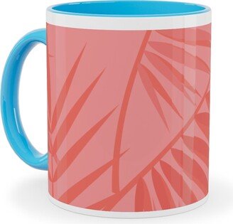 Mugs: Tropical - Coral Ceramic Mug, Light Blue, 11Oz, Pink