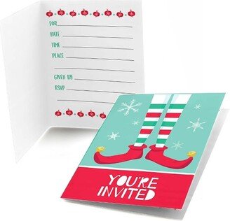 Big Dot of Happiness Elf Squad - Fill-in Kids Elf Christmas and Birthday Party Invitations (8 Count)