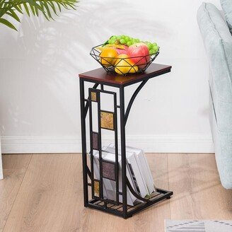 Copper Grove Gada End Table with Geometric Accents