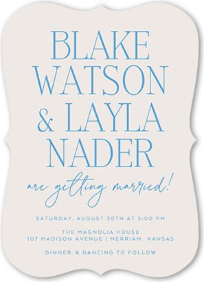 Wedding Invitations: Majestic Marriage Wedding Invitation, Blue, 5X7, Matte, Signature Smooth Cardstock, Bracket