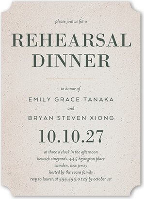 Rehearsal Dinner Invitations: Captivating Couple Rehearsal Dinner Invitation, Beige, 5X7, Matte, Signature Smooth Cardstock, Ticket