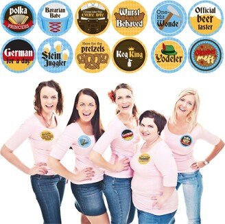 Big Dot Of Happiness Oktoberfest - Beer Festival Funny Name Tags - Party Badges Sticker Set of 12