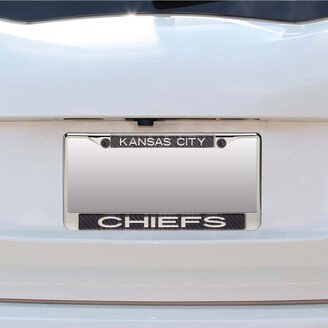 Stockdale Multi Kansas City Chiefs Small Over Large Carbon Fiber License Plate Frame with Matte Letters