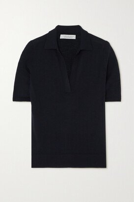 Frank Cashmere And Silk-blend Polo Shirt - Blue