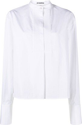 Band-Collar Cotton Shirt