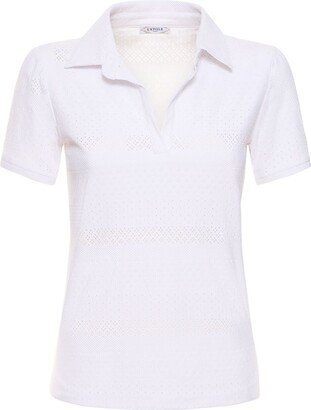 Lace polo shirt