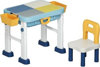 6-in-1 Kids Activity Table Set with Chair - 26 x 20 x 19/21/23