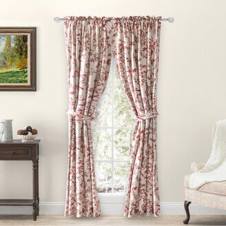 Waverly Gardens Tailored Curtain Panel Pair with tiebacks 84W x 84L