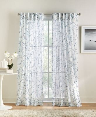 Promenade Sheer Inverted Pleat With Button 2 Piece Window Panel Collection