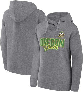 Women's Branded Heather Gray Oregon Ducks Script Favorite Pullover Hoodie