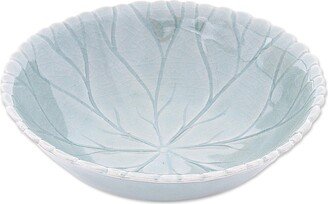 Handmade Lotus Garden Celadon Ceramic Bowl