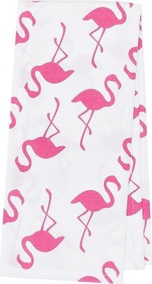 Beachy Flamingo Woven Cotton Kitchen Towel