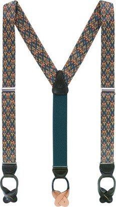 The Grande Fleur-de-lis Silk Button End Suspenders