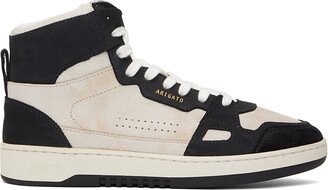 Beige & Black Dice Hi Sneakers