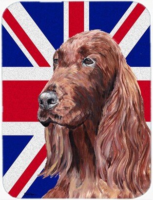 SC9870LCB Irish Setter With Engish Union Jack British Flag Glass Cutting Board