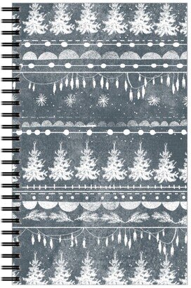 Notebooks: Vintage Christmas Stripe Notebook, 5X8, Gray