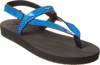 Newport Snake-Embossed Leather Sandal