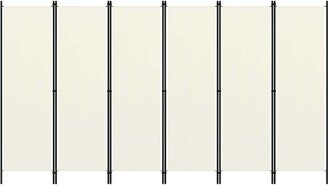 6-Panel Room Divider Cream White 118.1