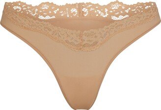 Fits Everybody Lace Dipped Thong | Clay
