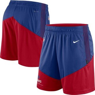 Men's Royal, Red New York Giants Primary Lockup Performance Shorts - Royal, Red