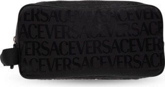 Patterned Wash Bag - Black