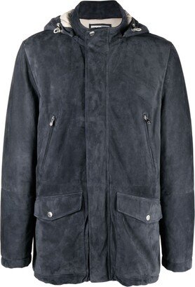 Hooded Padded Suede Jacket
