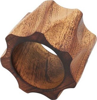 Saro Lifestyle Wood Napkin Rings With Twisted Design (Set of 4)