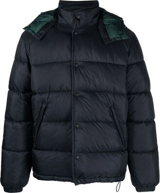 Detachable-Hood Padded Quilted Jacket