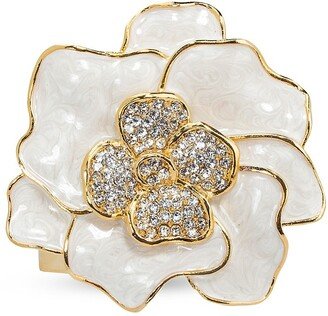 Nomi K 24K Goldplated Crystal & Enamel Spring Flower 4-Piece Napkin Ring Set
