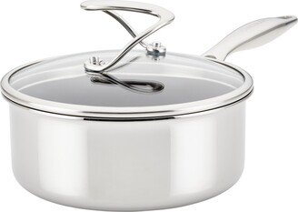 SteelShield C-Series Tri-Ply Clad Nonstick Saucepan with Lid, 2-Quart, Silver