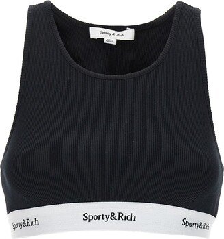 Logo Band Printed Crop Top