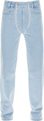 Straight Leg Jeans With Double Zipper