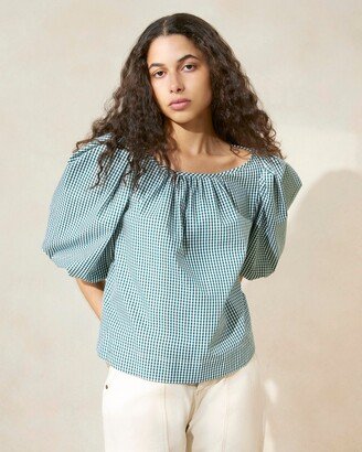 Eliza Green Gingham Tent Blouse