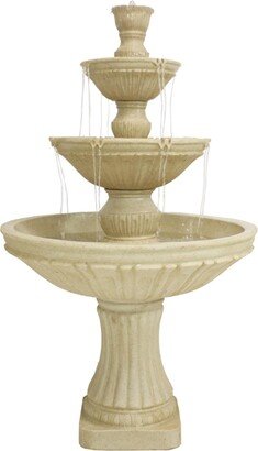 Sunnydaze Decor Classic Designer Polystone Outdoor 3-Tier Fountain - White