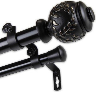 InStyleDesign Cascade 1 inch Diameter Adjustable Double Curtain Rod