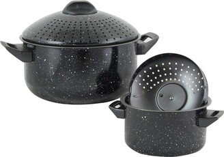 Home Casselman 4 piece Nonstick Pasta Pot Set in Black with Bakelite Handle/Knob