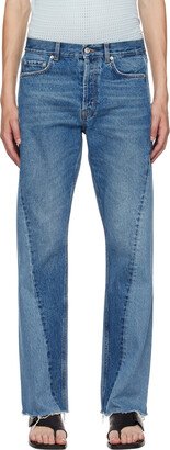 Blue Twisted Cut Jeans