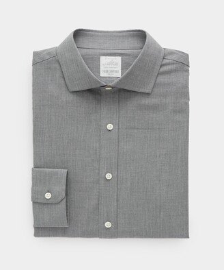 Grey Flanella Spread Collar Dress Shirt