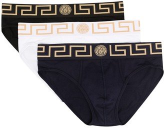 pack of three Medusa Greca briefs